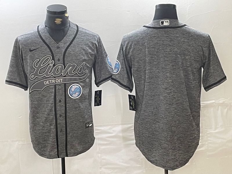 Men Detroit Lions Blank Grey Joint Name 2024 Nike Limited NFL Jersey style 2->detroit lions->NFL Jersey